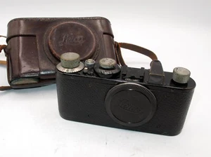 *NICE* BLACK 1928 LEICA I BODY, #67041, ORIGINAL BODY CAP & CASE - Picture 1 of 14