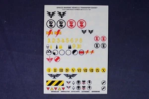 Warhammer 40K: Space Marine Vehicle Transfer Decals GT78 - Picture 1 of 1