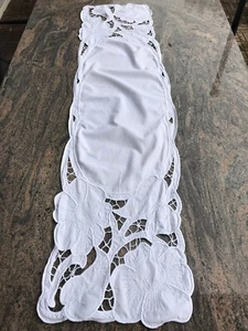 Jugendstil Tischläufer der Sonderklasse  Leinen 1900 L 130 cm x 32 cm - Bild 1 von 12