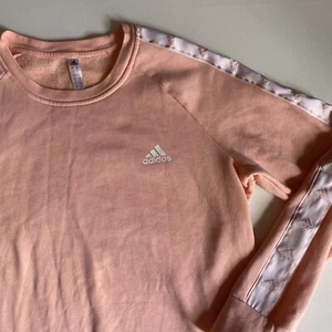 Adidas Tiro Tape Logo Sleeve Crew Sweatshirt Top Glow Pink Womens Large - Picture 1 of 8