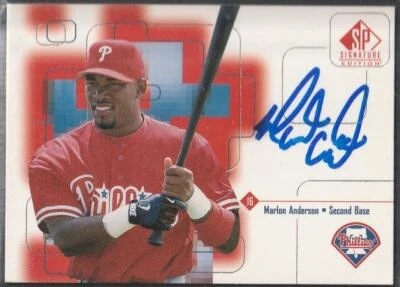 012, Original Autograph, Marlon Anderson; Philadelphia Phillies, 1999 UD SP #77 - Image 1 of 2
