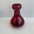 Vintage Ruby Red Glass Bud Vase MCM Unique Apothecary Shaped Table Decor