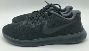 Women's Nike Free RN 2017 Triple Black Anthracite Running Shoes 880840-003 New - Picture 1 of 11