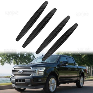 4Pcs Carbon Fiber Grain Anti-Collision Strip Bumper Protector For Ford F-150 - Imagen 1 de 13