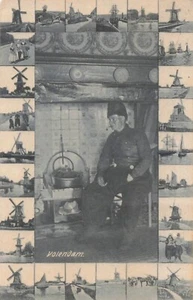 Postcard Netherlands Volendam Old Man Smoking in Kitchen c.1906 - Bild 1 von 2