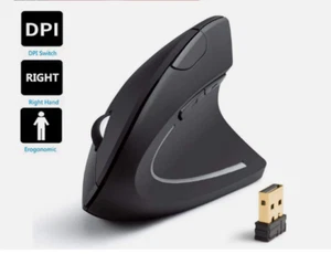 Ergonomic Mouse Optical Vertical Mice 6 Keys USB Wireless 2.4GHz 1200DPI For PC - Picture 1 of 6