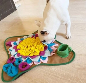 Pet Dog Snuffle Mat Sniffing Treat Puzzle Feeder Toy Foraging Nose Training Pad - Picture 1 of 11