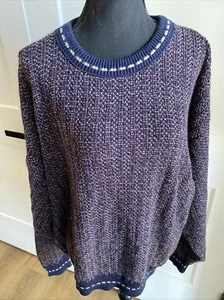 Basic Editions Mens Vintage Acrylic Crewneck Long Sleeve Sweater XL Ugly 80s 90s - Picture 1 of 5