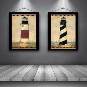 5x7 Lighthouse Prints 2pc Unframed Pictures Ocean Beach Lighthouses Print #119
