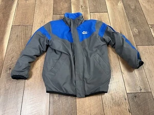 Vintage Nike Jacket Boys 5 Boys Gray Reversible Fleece Sportswear Full Zip Kids - Picture 1 of 17