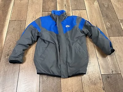 Vintage Nike Jacket Boys 5 Boys Gray Reversible Fleece Sportswear Full Zip Kids - Image 1 of 4