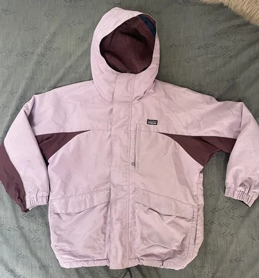 Patagonia Coat Youth 10 M Maroon Lilac Hooded Jacket Snow Winter  Girls - Image 1 of 4