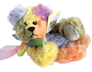 RAINBOW CUZZY KEN, j9" Hand-dyed Mohair Artist Teddy Bear by Sally Winey OOAK - Picture 1 of 9