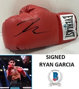 Ryan Garcia Autographed Everlast Boxing Glove Left Hand Authenticated By Beckett - Picture 1 of 6
