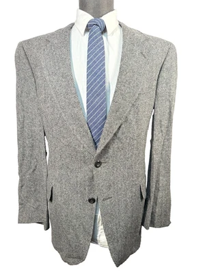 KUPPENHEIMER Mens Gray HERRINGBONE TWEED Wool Sport Coat Blazer Jacket 41R - Image 1 of 4