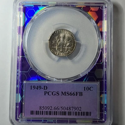 1949-D 10C ROOSEVELT DIME SILVER MS66FB PCGS 50487902 - Image 1 of 4