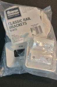 New Fiberon Armorguard Classic White Plastic Line Rail Hardware Kit 2 Top 2 Bott - Picture 1 of 8