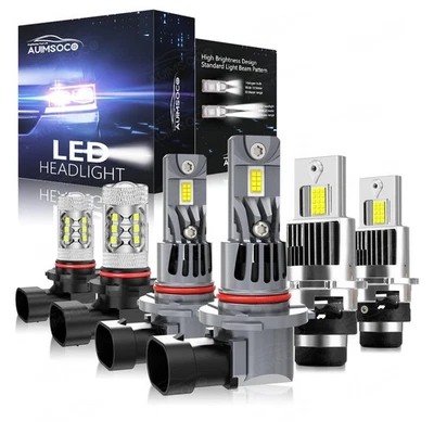 LED Headlight Kit Bulbs High Low Beam Combo Fog Light For Lexus LS430 2004-2006 - Image 1 of 4