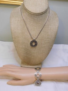 Set aus Halskette und Armband mit Anhänger Brighton heiliger Kreis Bernstein Kristall - Bild 1 von 8