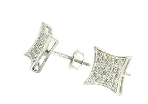 Pendientes cuadrados de cometa de diamantes de plata de ley para mujer de 0,25 quilates 8x8 mm - Imagen 1 de 1