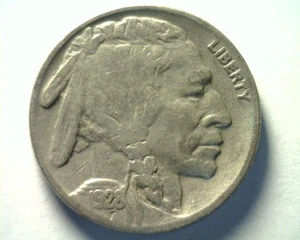 1928 BÚFALO NÍQUEL FINO+ F+ BONITA MONEDA ORIGINAL DE BOBS COIN ENVÍO RÁPIDO 99c - Imagen 1 de 2