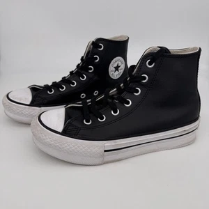 Zapatilla deportiva Converse Chuck Taylor AllStar Eva plataforma elevadora juvenil talla 2 cuero negro - Imagen 1 de 11