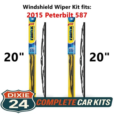 Rain-X Weatherbeater Windshield Wiper Kit fits: 2015 Peterbilt 587 (20" & 20") Foto 1 de 4