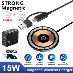 15W Fast Wireless Magnetic Charger Ladepad für Apple iPhone 16 15 14 13 Pro - Bild 1 von 19
