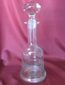 1930s ANTIQUE ART DECO LARGE HAND DECORATED GLASS DECANTER w/STOPPER - Picture 1 of 9