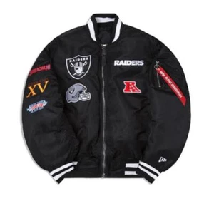 New Era NFL Las Vegas Raiders Reversible Alpha Industries MA-1 Bomber Jacket - Picture 1 of 8