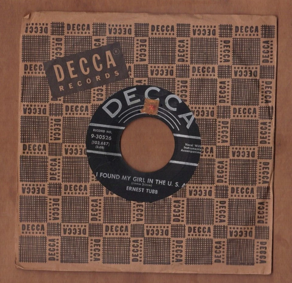ERNEST TUBB - I Found My Girl In The USA + Geisha Girl - DECCA 50s country 45 - Image 1 of 1