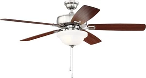 CRAFTMADE 52" Twist N Click Ceiling Fan TCE52BNK5C1 - Polished Brushed Nickel - Picture 1 of 2