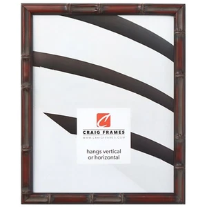 Craig Frames Vintage Bamboo, 0.75" Brushed Mahogany, Wood Core Picture Frame - Picture 1 of 12