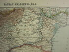 1907 en Date Du Carte ~ des Balkans Péninsule Nord East Bulgarie Roumanie