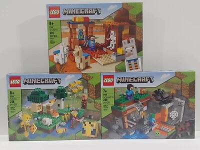 LEGO Minecraft Sets 21165 Bee Farm 21166 Abandoned Mine 21167 Trading Post New - Image 1 of 4