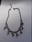 PEACOCK( REAL)PEARL NECKLACE TEARDROP SHAPED BEAUTIFULLY MADE NATURAL FLAWS PEA