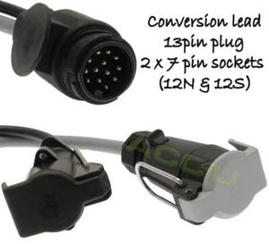 Maypole MP603 12v 13 Pin to 7 Pin N & S Trailer Caravan Conversion Adapter Lead - Picture 1 of 2