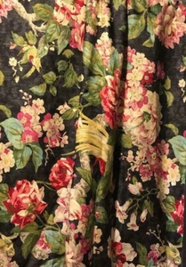 4 Drapes + XWide Valance Glamour Floral Engagement Pheasant Peony Red Charcoal - Picture 1 of 5