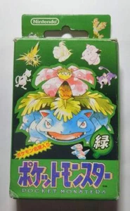 Pokemon green Poker Playing Cards Deck Venusaur Nintendo 1996 w/ Box r# - Picture 1 of 10
