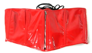 Top Drawer By Daisy Corsets Front Zip Corset Top Size 5XL Red Vinyl  New - Picture 1 of 5