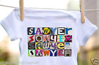 Sawyer Baby Bodysuit In Sign Letter Photos - 100% Cotton & Short Sleeve