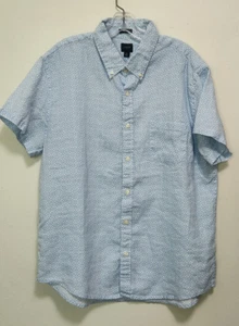J Crew Herren Leinen Hemd mit Knopfleiste Slim Kurzarm Xl - Bild 1 von 8