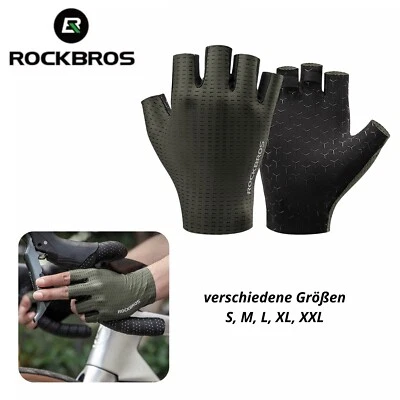 Rockbros Atmungsaktive Kurzfinger-Fahrradhandschuhe, verschiedene Größen - Grün - Bild 1 von 4