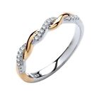 Sterling Silver & Yellow Gold 0.10ct Simulated Diamond Eternity Ring Size J To V