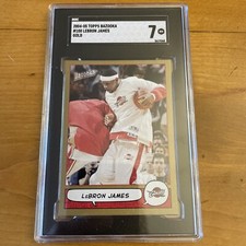 2004-05 Topps Bazooka #100 GOLD LeBron James SGC 7- Near Mint