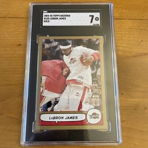 2004-05 Topps Bazooka #100 GOLD LeBron James SGC 7- Near Mint