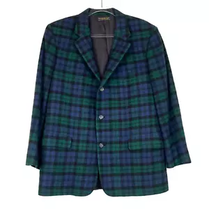 Brooks Brothers orologio nero tartan madras plaid vintage c1970s giacca sportiva uomo - Foto 1 di 14