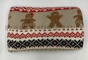 Pottery Barn Spice Fair Isle Knit Jacquard Throw Blanket Ivory 50" x 60" #Z1277 - Picture 1 of 6