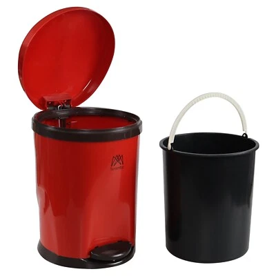 Cand 2 Gal Red Step Pedal Trash Can, Garbage Bin with Removable Inner Bucket - Image 1 of 4