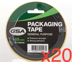 20x Heavy Duty Super Clear Packing Tape Packaging Sticky Sealing Tape 48mm 50m - Bild 1 von 5